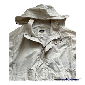 Austin Clothing Co. Men's Off-White Full-Zip Hooded Rain Jacket - Large